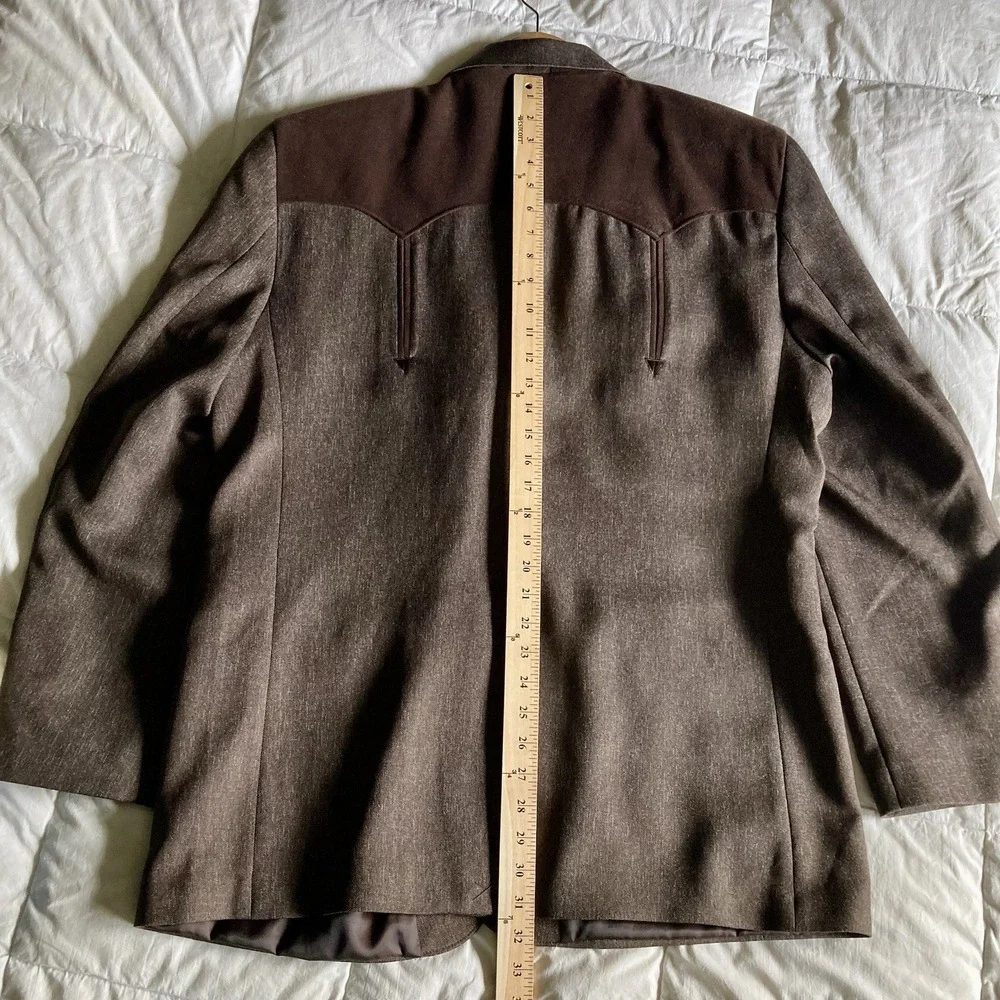 Circle S Boise Western Suit Coat Jacket Chestnut Brown Mens 48R Cowboy Rodeo EUC - Picture 13 of 16